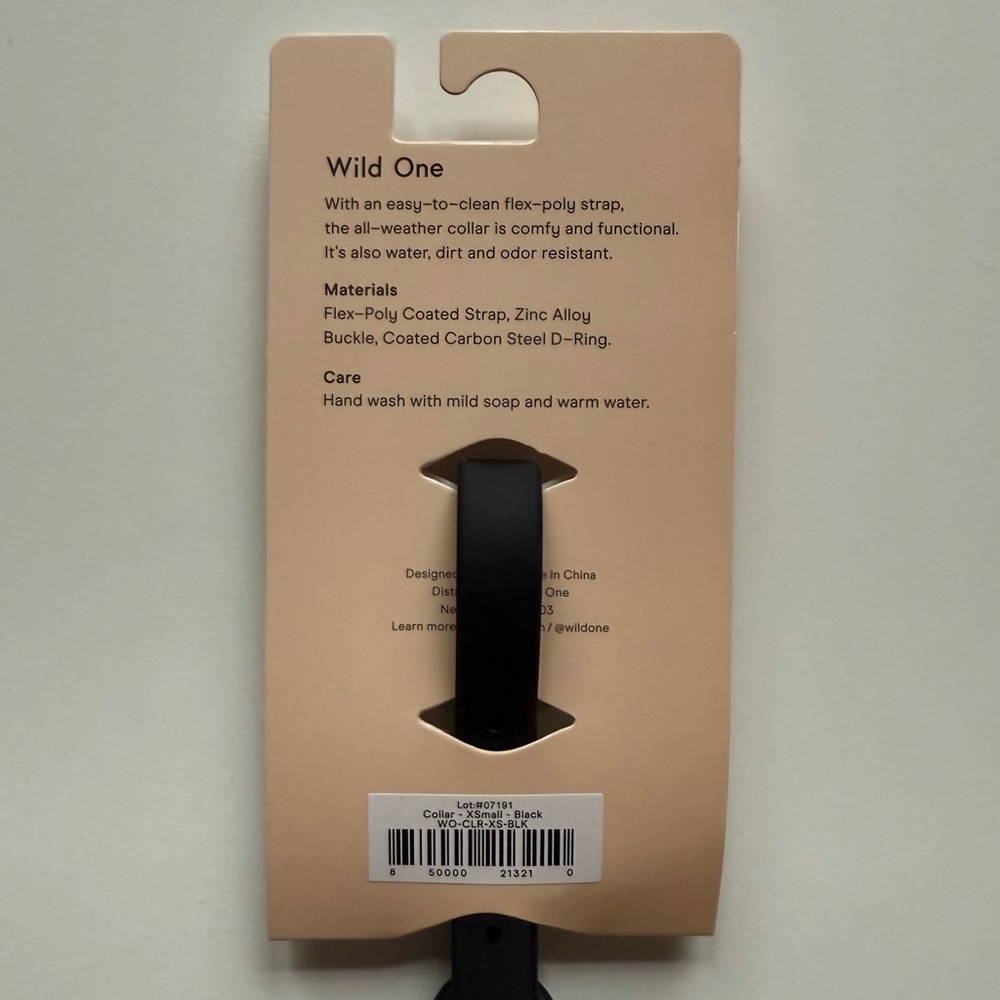 Wild One Dog Collar - XS (7-10") - Black - Picture 5 of 14